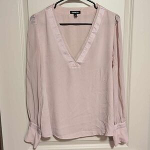 Express Blush V-Neck Blouse Size M